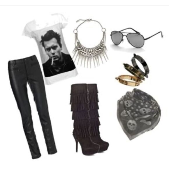 Minnetonka Black suede slouchy fringe zip up boots with Tassel bows - Like a New - Picture 9 of 12